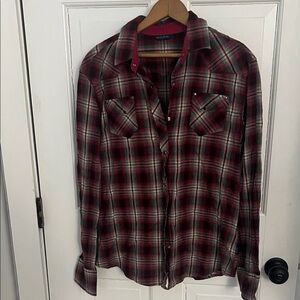 Kuhl Red and Black Plaid Button-Down Shirt